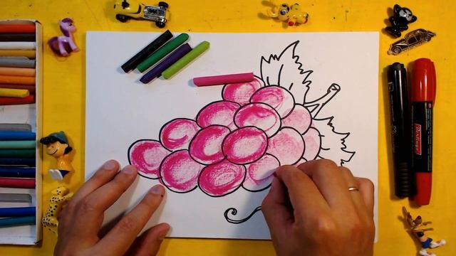 Как нарисовать ВИНОГРАД / Урок рисования для детей от 3 лет смотреть онлайн