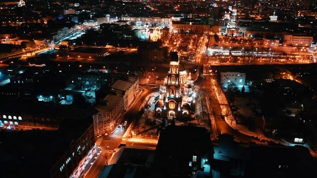 Ночной Харьков. Благовещенский собор. смотреть онлайн