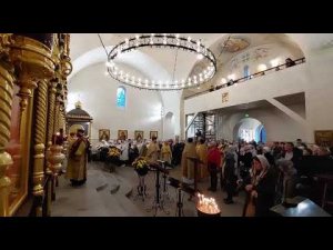 Литургия архиерейским чином в храме св. апостола Андрея Первозванного 13 декабря 2023 года.
