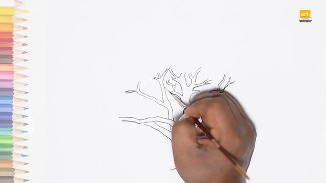 Tree outline drawing 02 / How to draw A Tree drawing step by step / #artjanag смотреть онлайн