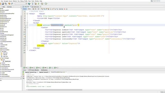 Aplicaciones JSP con Java Beans y manejo del scope смотреть онлайн
