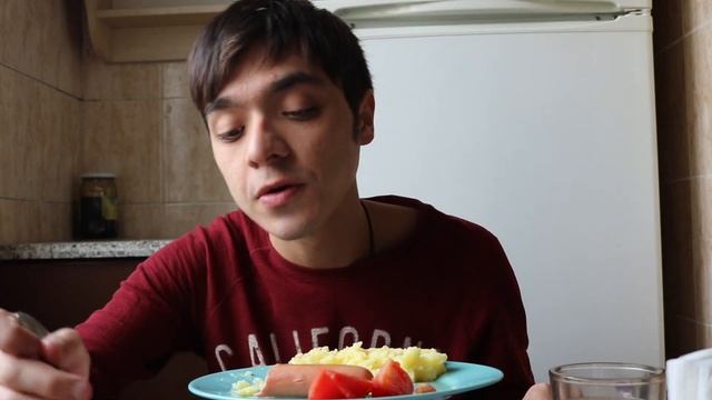 ~|MUKBANG|КАРТОФЕЛЬНОЕ ПЮРЕ С СОСИСКАМИ|не ASMR|~