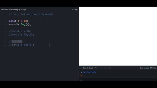 JavaScript var, let and const keyword - detailed explanation смотреть онлайн