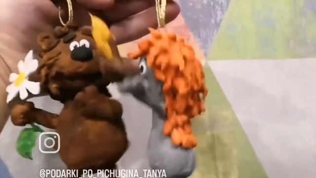 Ватные игрушки Ёжик и Медвежонок по мотивам мультфильма "Трям, Здравствуйте! смотреть онлайн