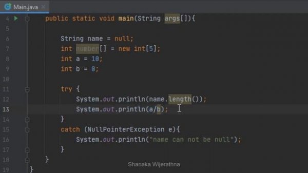 Exception Handling in java - 02 - Shanaka Wijerathna