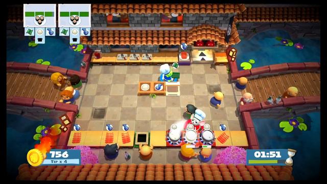 Overcooked 2 - Kitchen 1-2 - 4 Stars смотреть онлайн