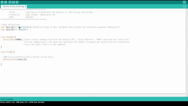 Learning Programming with the Arduino Video 8: Character Arrays and Strings смотреть онлайн