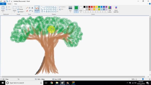 A simple use of brush tool in MS Paint смотреть онлайн