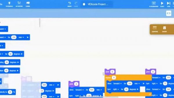 Doing Shape Tracer project in VEX code VR