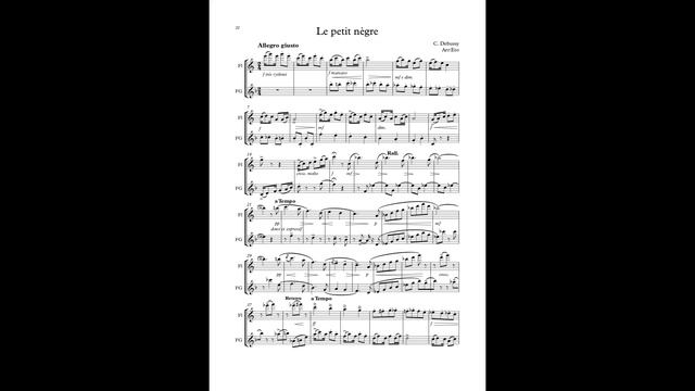 Le petit nègre / The Little Nigar (C. Debussy) Arr: Eto - Flute and Alto Flute in G (minus one) смотреть онлайн
