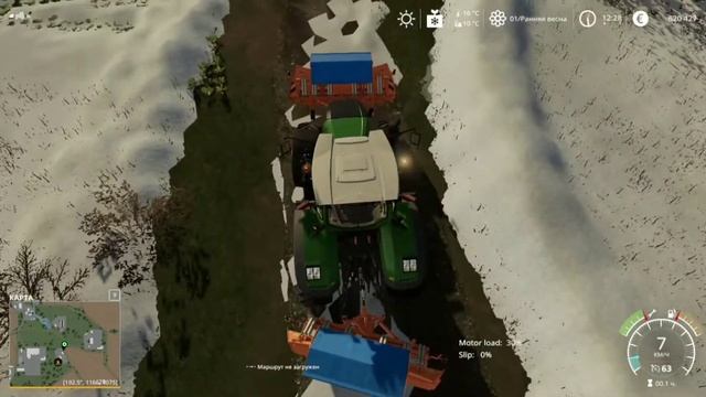 FARMING SIMULATOR 19:Трактор FENDT 1050, чистим дороги на пилораму смотреть онлайн