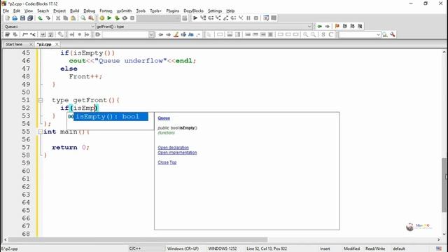 C++ program array implementation of queue data structure смотреть онлайн