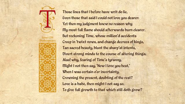 Shakespeare Sonnet 115 - Those lines that I before have writ do lie смотреть онлайн