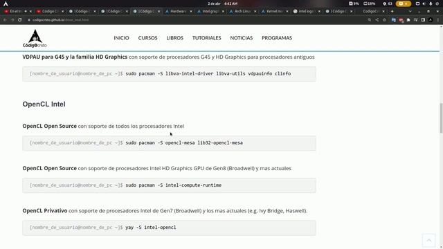 Instalar Drivers Gráficos de Intel + VULKAN + GPGPU + OpenCL - Arch Linux смотреть онлайн