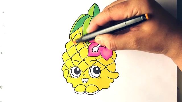 Шопкинс раскраски для детей  Pineapple Crush Прелестный Ананас Раскраска