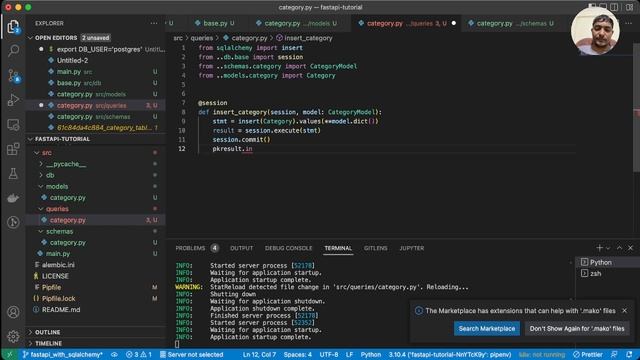 FastAPI - using SQLAlchemy for DB queries [part - 1] смотреть онлайн