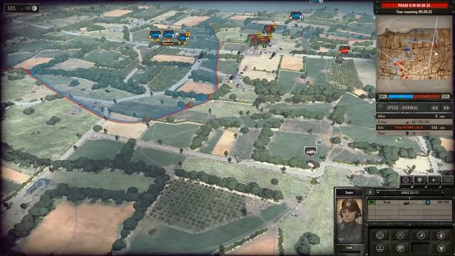 German SS Panzer Division Blitzkrieg - Axis Battlegroup | Steel Division: Normandy 44 Gameplay смотреть онлайн