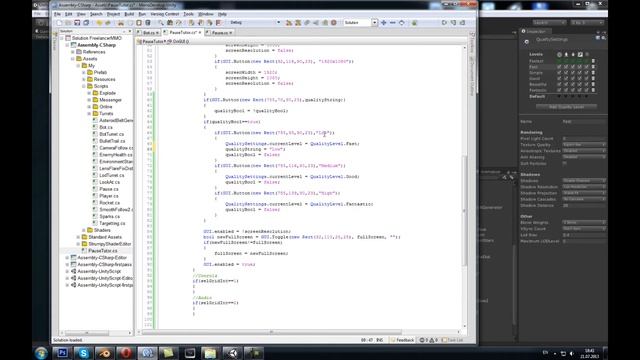 Unity урок, 2.3 Меню паузы, окно выбора качества графики смотреть онлайн