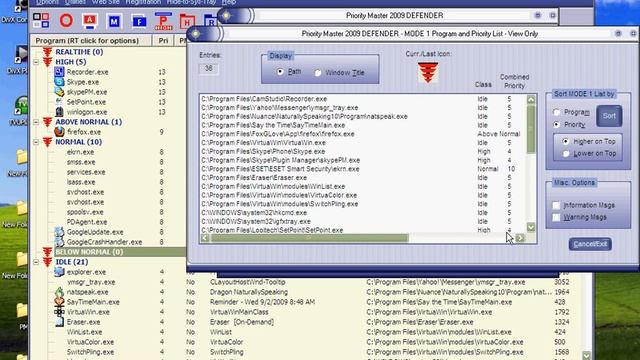 Save & Restore ALL program priorities DEFENDER Mode1&Mode 2 смотреть онлайн