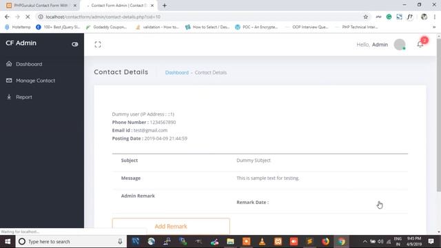 Contact form with mail function and Storing data in the database – Mini Project смотреть онлайн