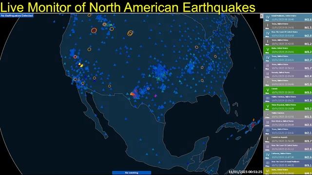 Live Earthquake Monitoring of North America смотреть онлайн