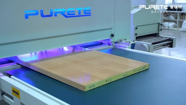 Automated paint spraying machine + excimer skin sensing line woodworking painting machine смотреть онлайн