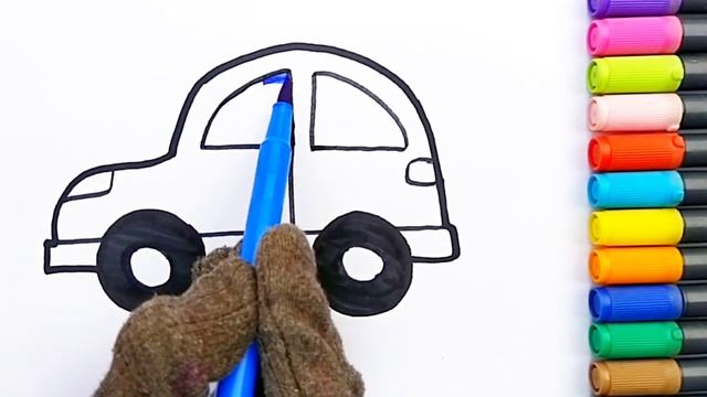 How to draw Car ? Drawing Colouring ? for kids and toddlers Easy Drawing Colourful drawing for kids смотреть онлайн
