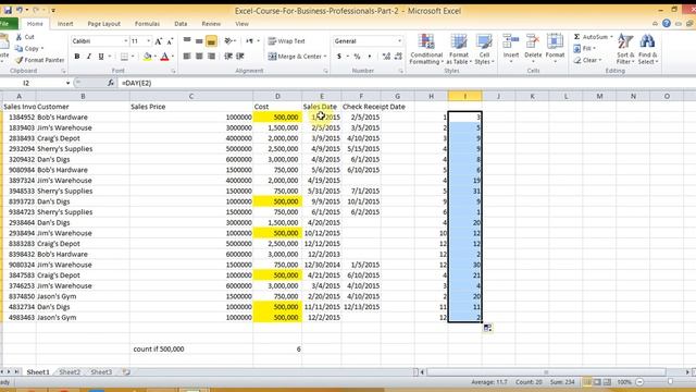 Excel 12 day & month & year function смотреть онлайн
