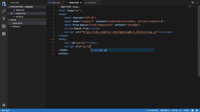 VueJS Tutorial 2: Hello World смотреть онлайн