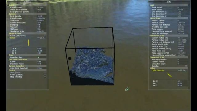 OpenCL SPH Simulation #5 (playing with mass forces) смотреть онлайн