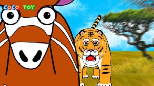 [26min] The story of a tiger arriving in Africa 1~3ㅣanimals cartoon for childrenㅣCoCosToy