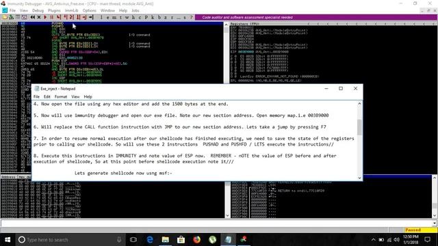 Injecting shellcode to exe manually -WinXploit смотреть онлайн