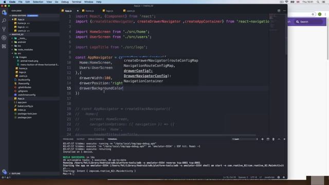 24 Creating a side drawer || React native for beginner to advance full course смотреть онлайн