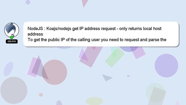 NodeJS : Koajs/nodejs get IP address request - only returns local host address смотреть онлайн