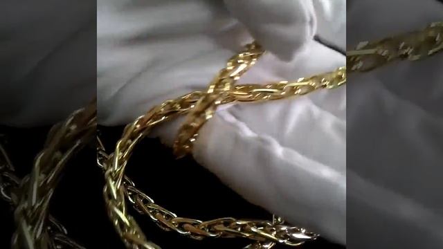 Золотая цепочка плетение Колос: вес 47,29гр., жёлтое золото 585 пробы, длина 64см., ширина 4мм. смотреть онлайн