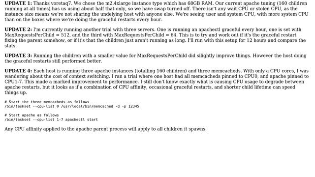 Apache 1.3 load increases until restart/graceful on CentOS/EC2. CPU usage climbs, and memcached... смотреть онлайн