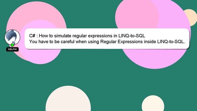 C# : How to simulate regular expressions in LINQ-to-SQL смотреть онлайн