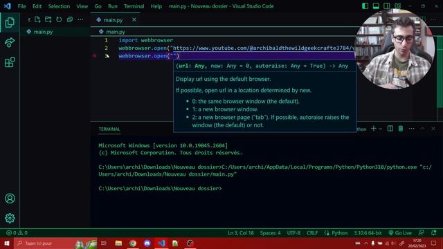 131 - Python - Ouvrir un lien URL avec un script Python смотреть онлайн