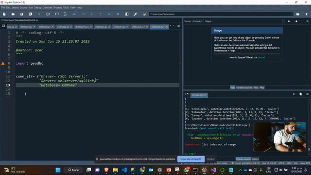 conexion a sql server con sql autenticación usando python смотреть онлайн