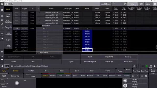 GrandMA3 V1.8 | Multipatch
