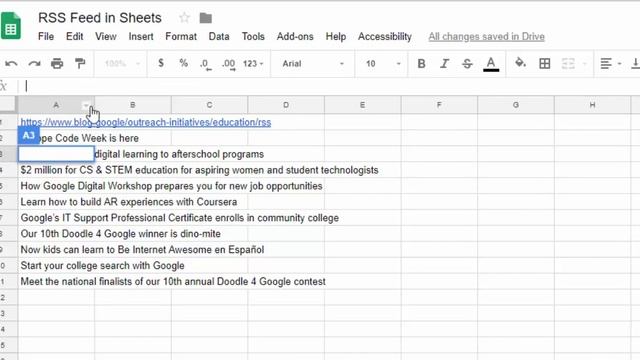 How to have an RSS feed in a Google Sheet смотреть онлайн