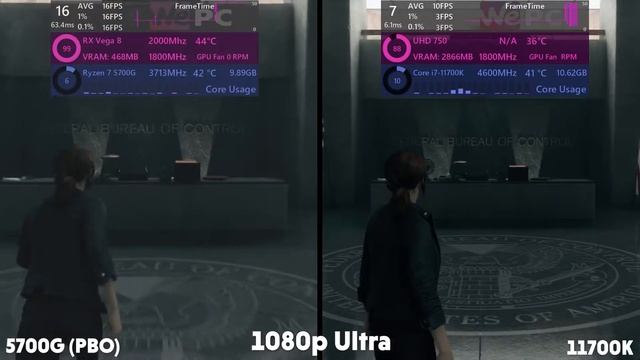 Ryzen 7 5700G VS Core I7-11700k | 1080p |