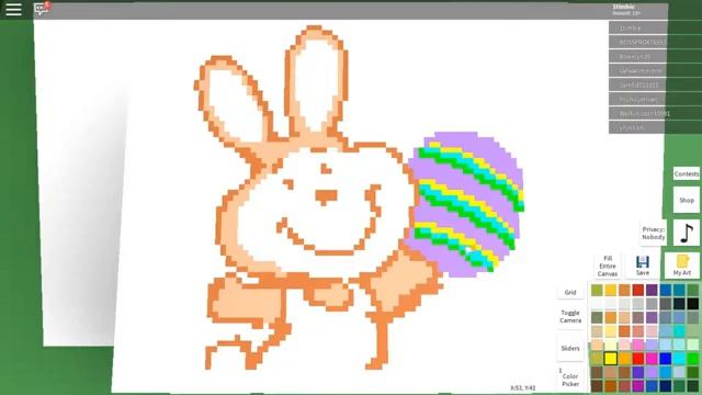 Roblox Easter Bunny Drawing | Pixel Art Creator смотреть онлайн