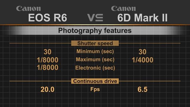 Canon EOS R6 vs Canon EOS 6D Mark II смотреть онлайн