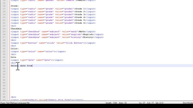 HTML5 ep6 (Form - input types: button, color, date) смотреть онлайн