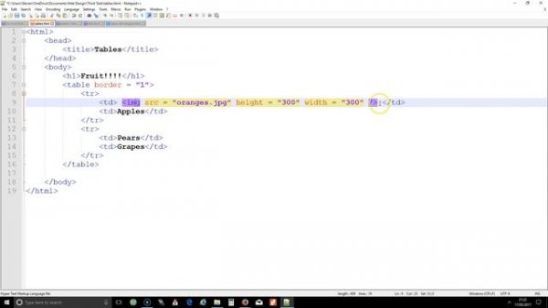 HTML 4 - Tables with Images
