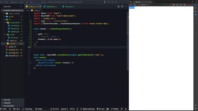 Student portfolio - 1 - React Router basics смотреть онлайн