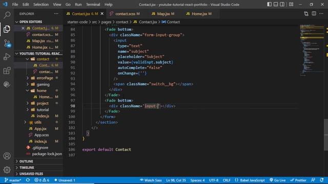 React Portfolio Website Tutorial - Build React JS and Scss Portfolio Website | part 3 смотреть онлайн