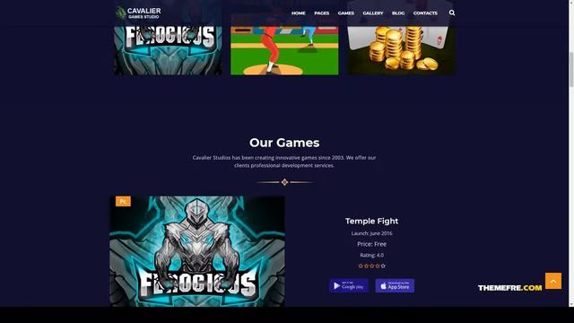 Cavalier - Gaming Studio WordPress Theme RTL game gaming template Website Builder смотреть онлайн