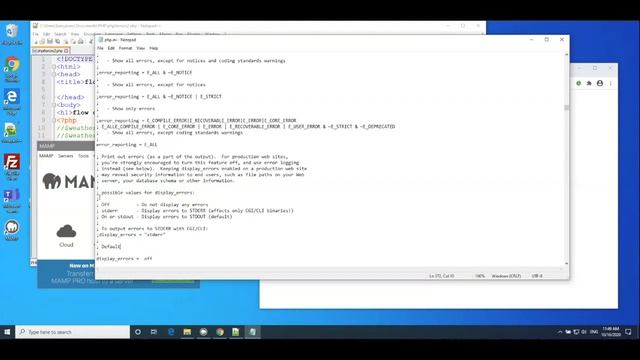 Debugging 2 - using display_errors in MAMP смотреть онлайн